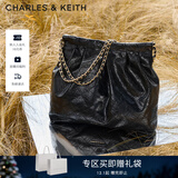CHARLES&KEITH子母链条大容量流浪包托特包单肩斜挎包女包生日礼物CK2-40671449 【L号】Black黑色 L