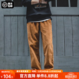 马登工装美式复古垂感灯芯绒长裤子男秋冬新款直筒修身显瘦男士休闲裤 琥珀色 【工装裤男款秋冬】 S