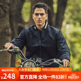 AKSERIES新复古回潮拼色短版夹克修身外套飞行员夹克男AK男装1904211 藏蓝 L