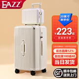EAZZ【5轮承重+轻便加大容量】行李箱女拉杆箱男旅行箱学生密码皮箱子 【多功能子母箱】珍珠白色 20英寸 ｜四轮常规55分登机箱