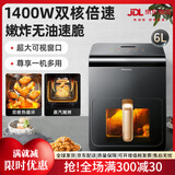 松下（Panasonic）可视空气炸锅家用全自动大容量智能料理锅多功能电炸锅HC600 蓝色 6L