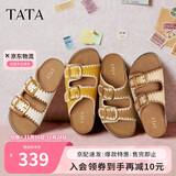 他她TATA女鞋可露丽熊25复古勃肯拖鞋女休闲厚底凉鞋7GN03BT5棕色 37