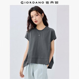 佐丹奴短袖t恤女夏季纯棉破骨A字摆宽松圆领休闲上衣13324224