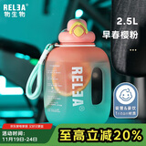 物生物（RELEA）运动水杯吨杯吨桶大容量Tritan塑料健身水壶男女学生吸管杯子礼物