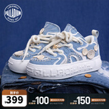 帕拉丁（PALLADIUM）扣子鞋运动休闲鞋情侣款低帮帆布鞋女鞋男鞋子 浅蓝/白-牛仔蓝 36