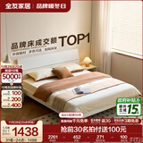 全友家居现代简约高箱储物收纳床主卧1.8米x2米双人大床家具政府补贴 【暖白色 | 高脚】床+65床垫+床头柜G*1 1.5x2米【爆款+性价比超高】