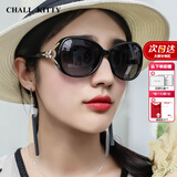 CHALL KITTY偏光太阳镜韩版街拍防紫外线女士墨镜开车骑行防强光太阳眼镜女 黑色渐变-品牌礼盒装高档高级感