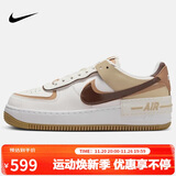 耐克NIKE女厚底板鞋AIR FORCE 1空军一号运动鞋DZ1847-106白棕36
