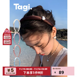 Tagi. 想象爱心怦怦镶钻珍珠鼓鼓复古22m/m真丝发箍秋冬高颅顶头箍 珍珠米