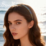 special高级感发箍气质女发卡头箍头饰时尚防滑高弹力发饰 蓝色 发箍L号