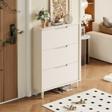 黄桃 超薄鞋柜门口入户柜翻斗收纳柜一体靠墙楼道外家用鞋架防尘 80长18宽120高(cm)实木 组装