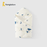 童泰（TONGTAI）婴儿抱被秋冬季纯棉0-6月宝宝加厚棉包单满月百天抱毯蓝色90x90cm