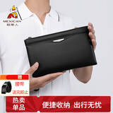 稻草人男士手包头层牛皮大容量手拿包多卡位拉链信封包手夹钱包生日礼物