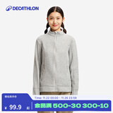 迪卡侬（DECATHLON）保暖户外抓绒衣外套男女运动宽松秋摇粒绒外套冲锋衣内胆 女款-全拉链-浅灰色 M