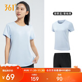 361°跑步运动套装女士夏季衣服新款休闲短袖短裤两件套662414001H-5