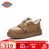 Dickies女士雪地靴舒适休闲平底鞋加绒加厚棉鞋 黄棕 37 