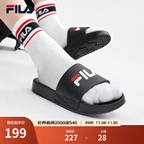 斐乐（FILA）DRIFTER男鞋复古拖鞋新款凉拖休闲沙滩鞋漂流船 黑-BK 42