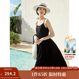 茵曼（INMAN）章若楠同款欧若风天丝薄开衫女装衬衫2025夏季新品长袖衬衣 吊带裙黑色-18322336 S