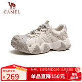 骆驼（CAMEL）云山网面户外秋季徒步登山休闲丑萌鞋女 G25S076104 燕麦色 37