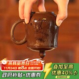 藏壶天下【礼盒装】宜兴紫砂杯全手工刻绘茶杯盖杯男女士办公杯泡茶大杯子 荷花大款515ml