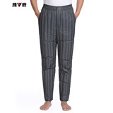 雅鹿中老年羽绒裤男士内胆内穿加厚加大码修身高腰保暖宽松下装 迷你藏青格（膝盖全羽绒） L (170)