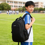 Edison初中生书包防泼水大容量双肩包小学生高年级减负背包L796-9黑色