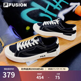 FILA FUSION斐乐男鞋POP帆布鞋潮牌男子潮流板鞋街拍运动休闲鞋男 黑-BK 44.5