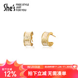 She's茜子饰品栀子花环925银针耳钉小众设计感耳环生日礼物送女友