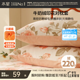 水星家纺枕套暖绒抗静电冬季保暖牛奶绒枕头套一对装双人家用48x74cm