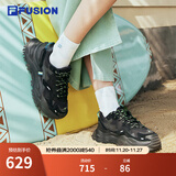 FILA FUSION斐乐女鞋BIANCO老爹鞋季新款硬糖鞋休闲鞋厚底运动鞋女 黑色-BK 40