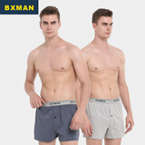 BXMAN纯棉宽松男士内裤男平角裤针织阿罗裤弹力睡裤家居裤 EK0203 XL