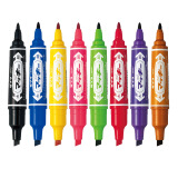 斑马牌（ZEBRA）大麦奇双头彩色油性记号笔 彩色标记笔物流笔/马克笔/签字笔 MC8C 混色8支装