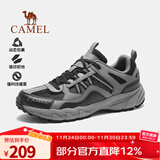 骆驼盘龙户外登山鞋防水防滑耐磨徒步鞋透气缓震运动鞋越野跑鞋 FB12235182T，黑/灰，男 透网版 43