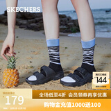 斯凯奇（Skechers）泡泡鞋休闲沙滩鞋凉鞋女鞋厚底舒适软底运动拖鞋女 全黑色/BBK 40
