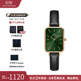 丹尼尔惠灵顿（DanielWellington）DW手表女 复古小方表石英女士手表欧美腕表 生日礼物送女友 方块小绿表-黑色皮带-DW00100446