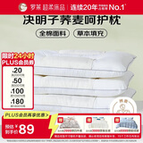 罗莱家纺 枕头枕芯脊椎枕 100%全棉决明子荞麦花草护颈高枕 46*72