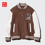 优衣库童装男童女童高弹力快干运动茄克外套夹克481378 38 深褐色 130