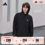 adidas休闲加厚毛圈连帽卫衣套头衫男女秋冬阿迪达斯官方轻运动   黑色   XS