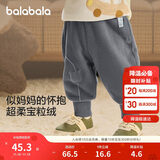 巴拉巴拉宝宝裤子男童长裤女童加绒裤2024冬装运动裤摇粒绒潮208424108205