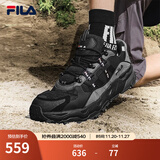 FILA 斐乐TREK老爹鞋男鞋新款休闲鞋时尚复古运动鞋跑鞋 黑/南极灰-BD 42