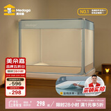 美朵嘉A类抑菌蚊帐家用婴儿防摔拉链床单一体式浅蓝色1.5【蚊帐+床单】