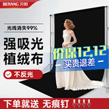 贝阳（beiyang）3*3米黑色植绒布背景布拍摄摄影背景布纯色加厚吸光布绒布产品拍照幕布抠像布人像照相柔光布