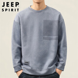 JEEP SPIRIT吉普卫衣男秋冬季男士麂皮绒长袖T恤男装休闲宽松潮流上衣服