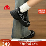 卡帕（Kappa）女鞋秋季运动鞋子女款厚底增高老爹鞋休闲跑步鞋女 黑色 36