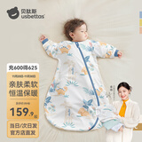 贝肽斯睡袋婴儿春秋恒温新生儿童宝宝睡袋一体式防踢被惊跳包被睡衣连体 恐龙 春秋双层-感温(20-26℃） XL码建身高90-110cm年龄2.5-4岁