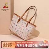 稻草人（MEXICAN）女包2025新款潮流欧美手提包女大容量复古手提女生日礼物送女生 卡其色-小版