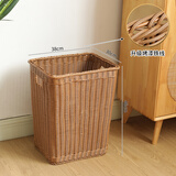 ken's 脏衣篮家用浴室脏衣服收纳筐酒店仿藤编洗衣篮大号玩具框箱 棕色高款43*34*50cm