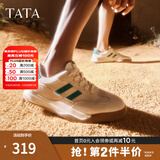 他她（TATA）男士阿甘男鞋复古德训鞋男运动休闲鞋厚底板鞋小白鞋PCB01AM5 米/绿 40