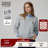 Teenie Weenie小熊秋季简约圆领套头卫衣学院风短款上衣休闲时尚女 浅灰色 L (170)