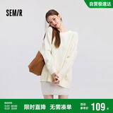 森马（Semir）毛衣女冬季oversize小狗提花圆领软糯毛衫慵懒风上衣101724107028